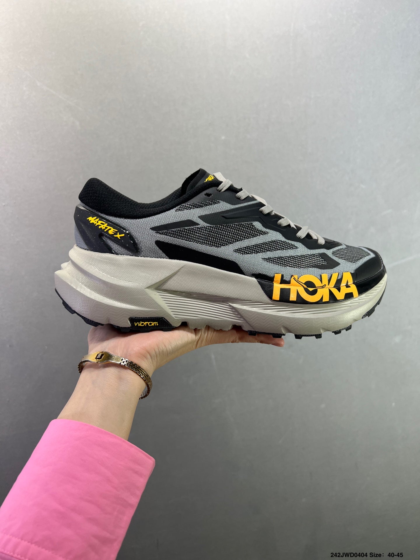 HOKA ONE ONE VIBRAM TOR TRAFA Comfortable, Non-Slip, Breathable Outdoor Trail Running Shoes--1016311-3