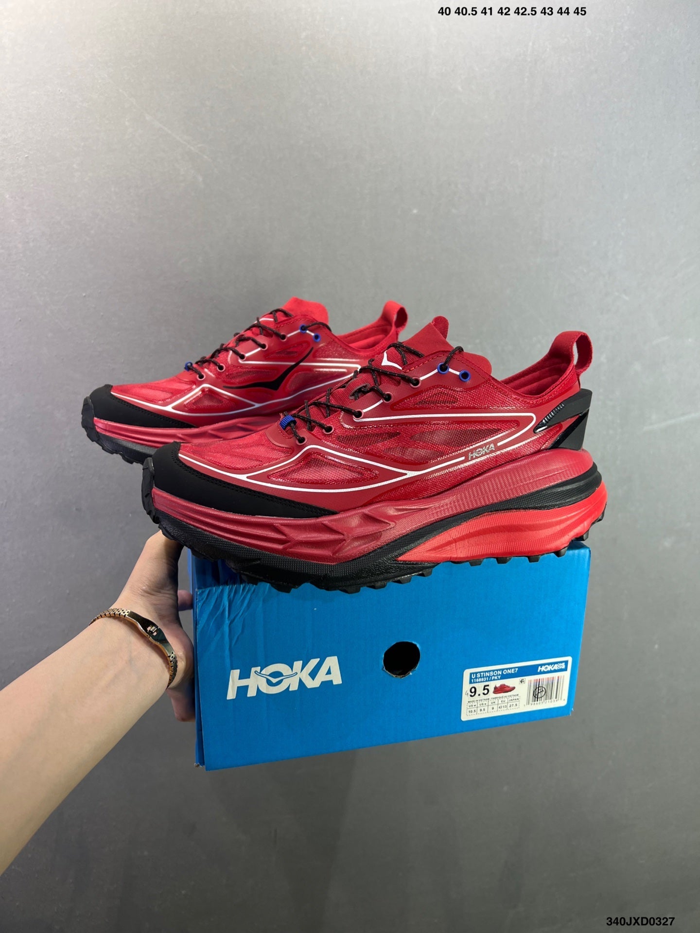HOKA ONE ONE Stinson 7 Low-Top Professional Trail Running Shoes-Red-11415313633
